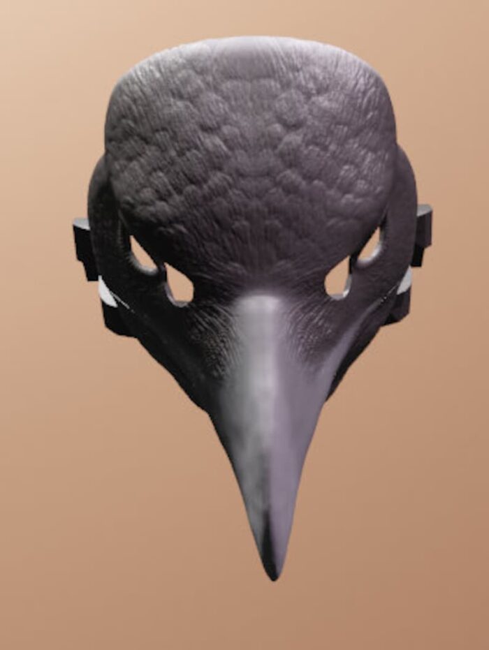 Black Billed Magpie Mask .STL files for 3D printing - Huaua